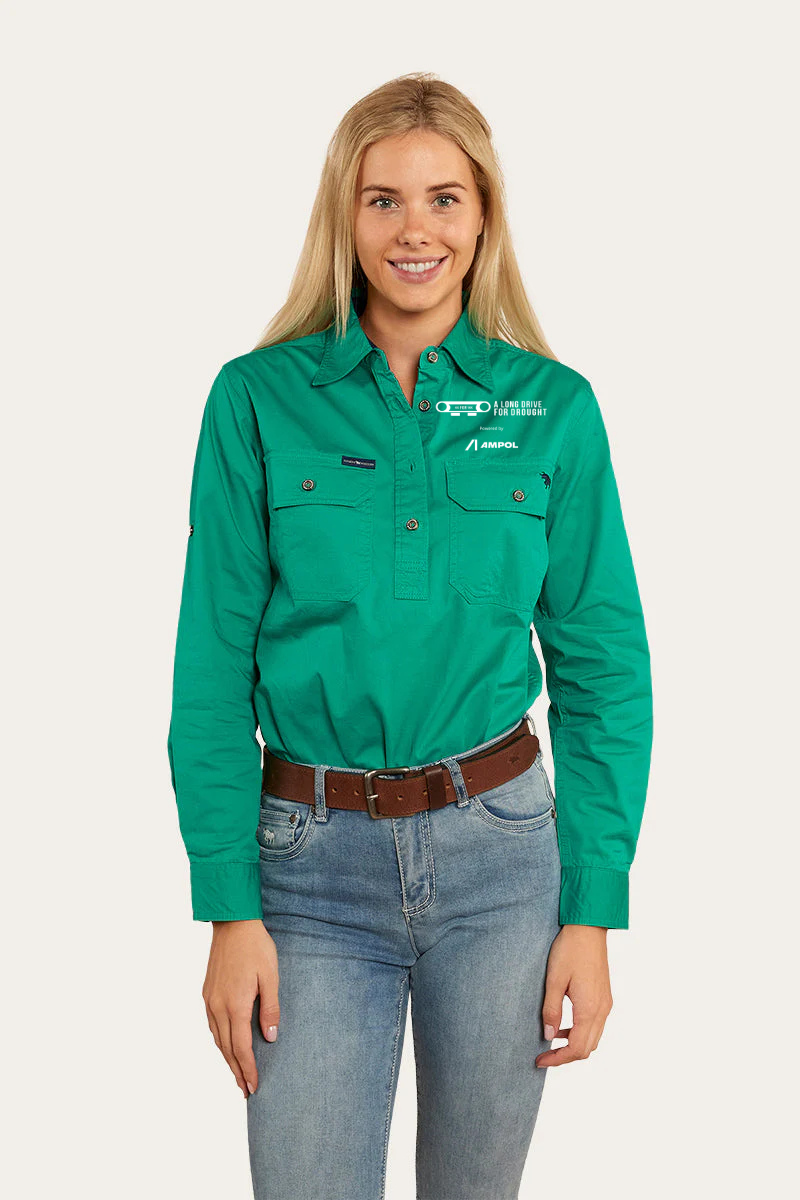 Long Drive For Drought Long Sleeve Shirt 2026 - LADIES HALF BUTTON