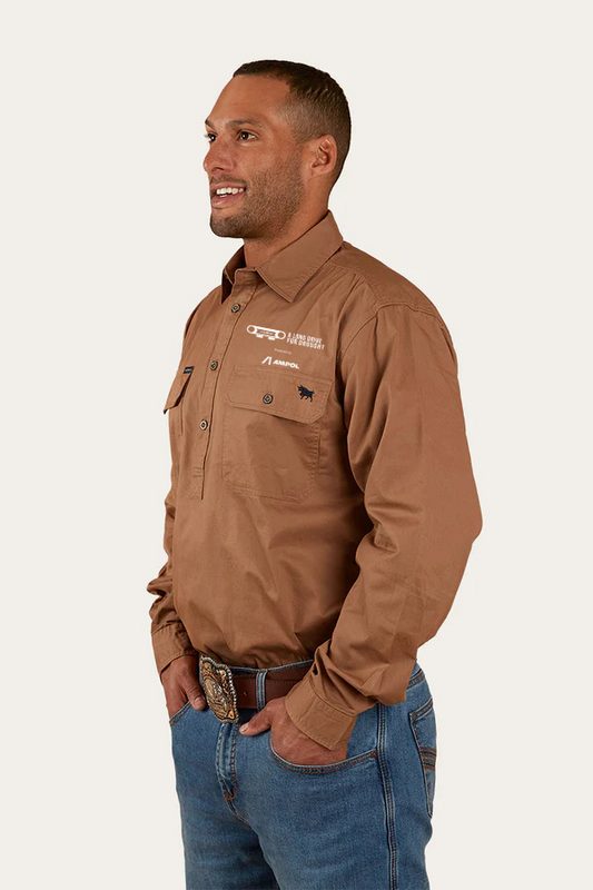 Long Drive For Drought Long Sleeve Shirts 2024 Edition - Men's Half Button