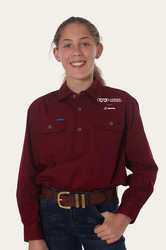 Long Drive For Drought Long Sleeve Shirt 2025 - KIDS HALF BUTTON