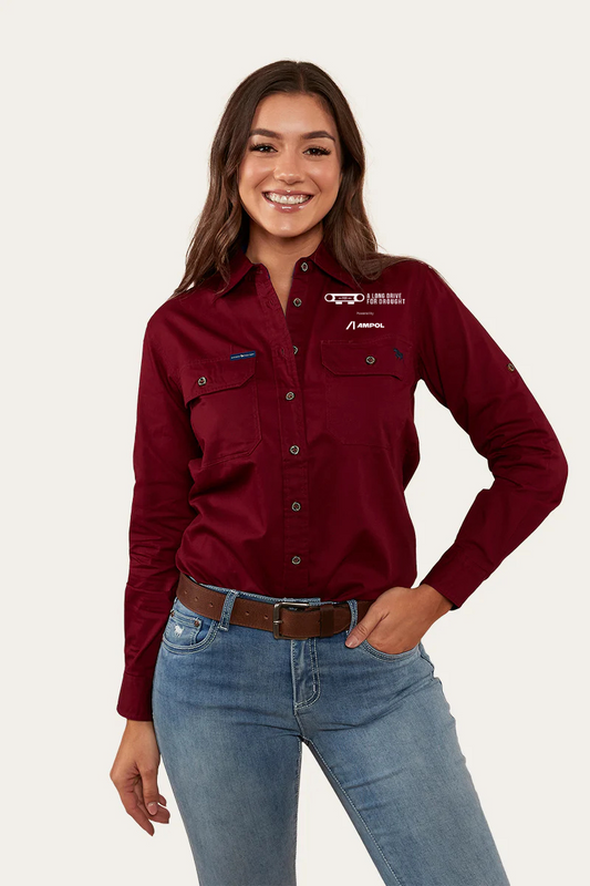 Long Drive For Drought Long Sleeve Shirt 2025 - LADIES FULL BUTTON