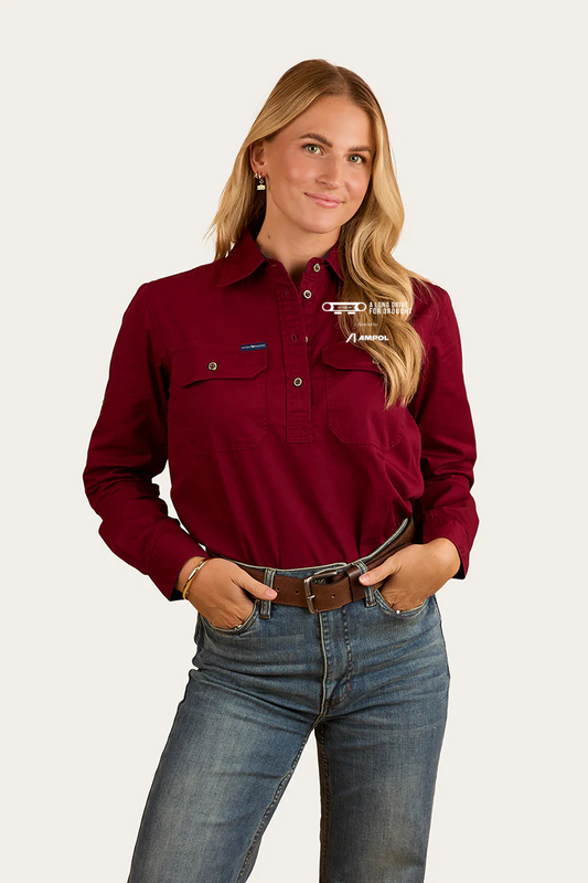 Long Drive For Drought Long Sleeve Shirt 2025 - LADIES HALF BUTTON